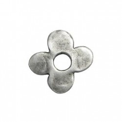 Pendentif Fleur en Métal/Zamac, 30mm (Ø 7.3mm)