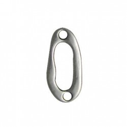 Intercalaire Ovale Irrégulier en Métal/Zamak, 11.5x24mm