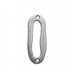 Intercalaire Ovale Irrégulier en Métal/Zamac, 14x37.5mm