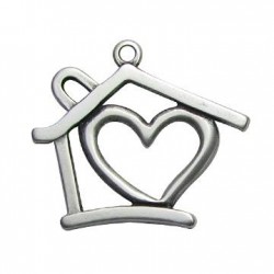 Μεταλλικό Ζάμακ Χυτό Μοτίφ Σπίτι Καρδιά Γούρι 33x29mm