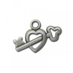 Ciondolo in Zama Cuore e Chiave 20x12mm