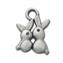 Colgante de Metal Zamak Perja de Conejos 10x12mm