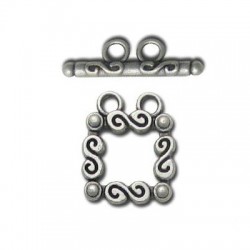 Cierre Aro Barrita de Metal Zamak Cuadrado 16mm