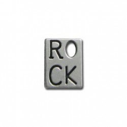 Breloque Réctangulaire Rock en Métal/Zamac, 19x14mm