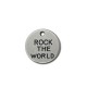Zamak Pendant Round 'Rock the World' 22mm