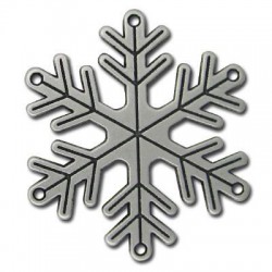 Pendentif Flocon de neige en Métal/Zamac, 55mm