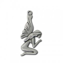 Pendentif Fée en Métal/Zamac, 18x36mm