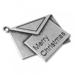 Envelope "Merry Christmas" en Métal/Zamak, 46x40mm