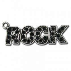 Pendentif Rock en Métal/Zamac, 47x15mm