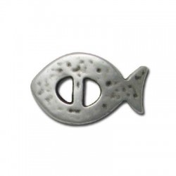 Passant Poisson en Métal/Zamac, 28x17mm