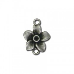 Intercalaire Fleur en Métal/Zamac,  2R 17x12mm