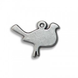 Pendentif Oiseau en Métal/Zamac, 35x25mm
