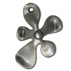 Pendentif Fleur en Métal/Zamac, 35x25mm