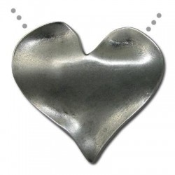 Zamak Pendant Heart Wavy 52x26.5mm