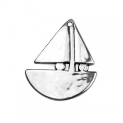 Pendentif Bateau en Métal/Zamac, 50x43mm