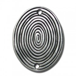 Intercalaire Spirale Ovale en Métal/Zamac, 35x43mm