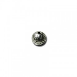 Zamak Bead Round Flower Patterned 8mm Ø1.2mm