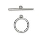 Fermoir T Rond en Métal/Zamac, 30mm (Barre 47mm)