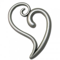 Pendentif Cœur en Métal/Zamac, 70.5x60.5mm