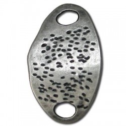 Intercalaire Ovale Courbé en Métal/Zamac, 46.5x28.2mm