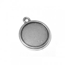 Breloque-Support Rond en Métal/Zamac, 24mm (Diamètre Intérieur 19mm)