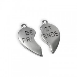 Ciondolo in Metallo Zama Cuore "BEST FRIENDS" 24mm