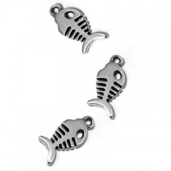 Breloque Arête de Poisson en Métal/Zamak 7x14mm