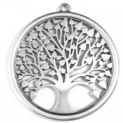 Pendentif Rond Arbre de Vie en Métal/Zamak 53mm