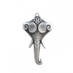 Zamak Pendant Elephant Head 26x40mm