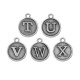 Charm rond en Zamak avec Lettres Mélangées 12 mm
