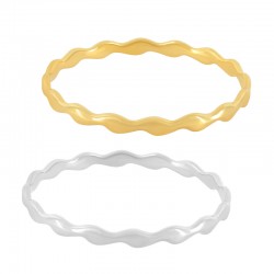Bracelet Rigide en Zamak avec Vagues 68 mm/6 mm