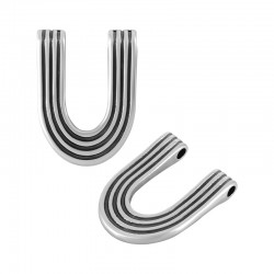 Pendentif Géométrique en Zamak « U » 26 x 35 mm Ø 3.2 mm
