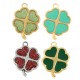 Colgante de Metal Zamak Esmaltado Trebol Cuatro Hojas 35x31mm