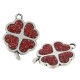 Pendentif en Zamak Émaillé Trèfle à Quatre Feuilles 35 x 31 mm