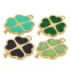 Colgante de Metal Zamak Esmaltado Trebol Cuatro Hojas 35x31mm