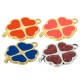 Colgante de Metal Zamak Esmaltado Trebol Cuatro Hojas 35x31mm