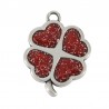 Argent antique/Paillettes rouges