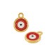 Zamak Charm Round w/ Evil Eye & Enamel 16mm