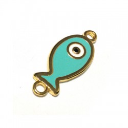 Colgante de Metal Zamak Esmaltado Pez 28x13mm