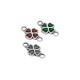 Conector de Metal Zamak Esmaltado Trebol Cuatro Hojas 12x19mm