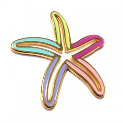 Pendentif Étoile de mer en Zamak Émaillé 54 x 52 mm
