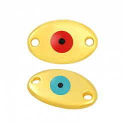 Connecteur Ovale en Zamak Émaillé œil Maléfique 20 x 13 mm