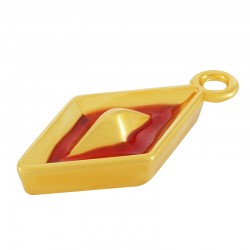 Colgante de Metal Zamak Barquito de Papel Esmaltado 13x27mm