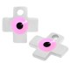 Enameled Zamak Charm Cross with Evil Eye 10mm