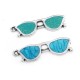 Colgante de Metal Zamak Gafas Esmaltadas 9x32mm