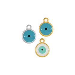 Charm rond en Zamak Émaillé avec Œillet 10 mm