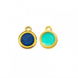 Enameled Zamak Charm Round Eye 10mm