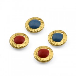 Breloque ronde en Métal/Zamak émaillé 9mm