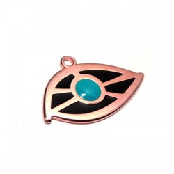 Pendentif en Métal/Zamak avec œil émaillé 35x18mm
