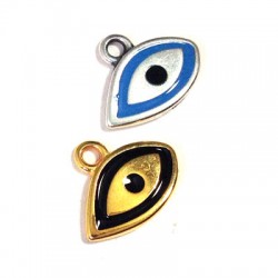 Pendentif Émaillé œil en Métal/Zamak 14x8mm